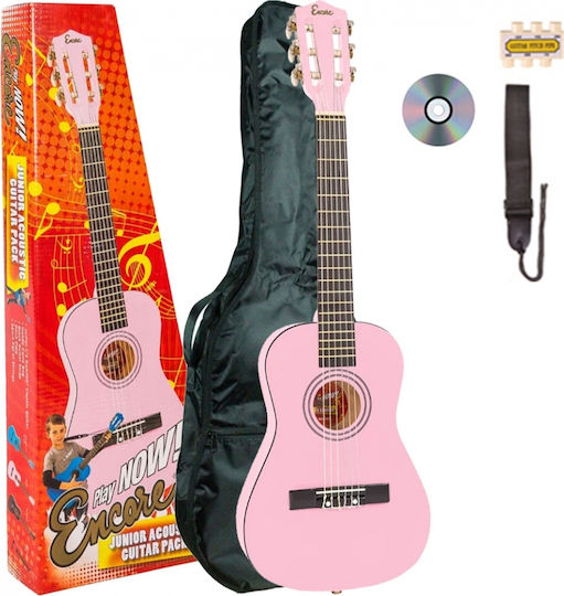 JHS Encore Kids Classical Guitar 1/2 Outfit Pack Pink