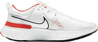 Nike React Miler 2 Ανδρικά Αθλητικά Παπούτσια Running Λευκά