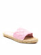 Salvora Pat Leather Women's Flat Sandals in Pink Color