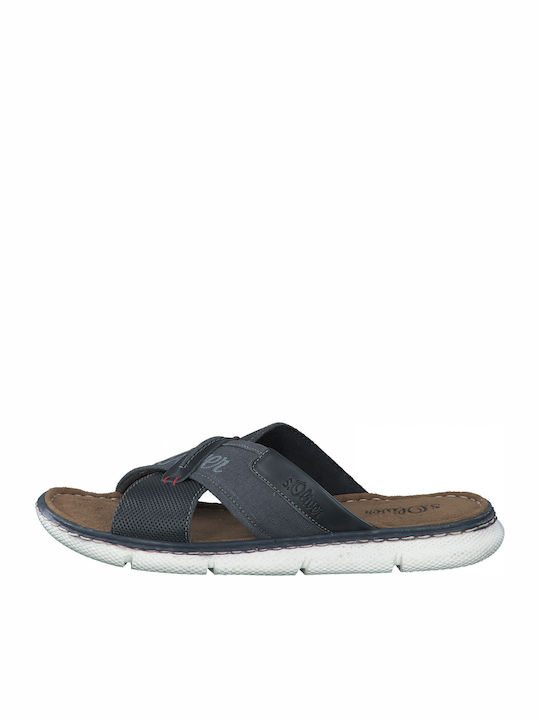Leder Herrensandalen in Blau Farbe