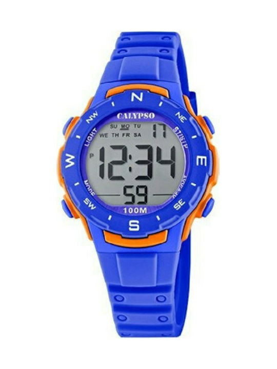 Calypso Kids Analog Watch Wristwatch with Rubber/Plastic Strap Blue