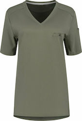 Le Nouveau Chef Bluse Koch Damen Khaki mit Kurz...
