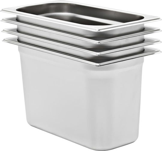 vidaXL Σκεύος Gastronorm Ανοξείδωτο GN1/3 με Βάθος 200mm 4 τμχ