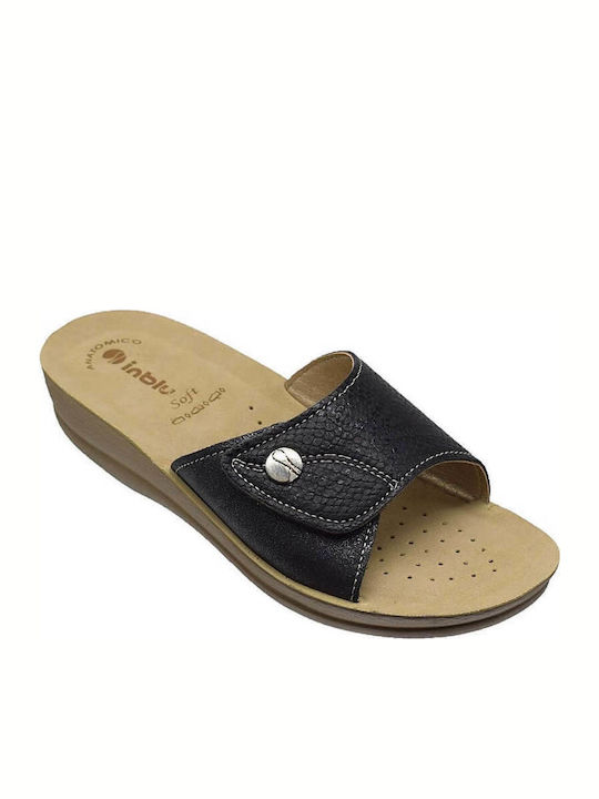 VR57 Anatomic Women's Leather Platform Wedge Sandals Black