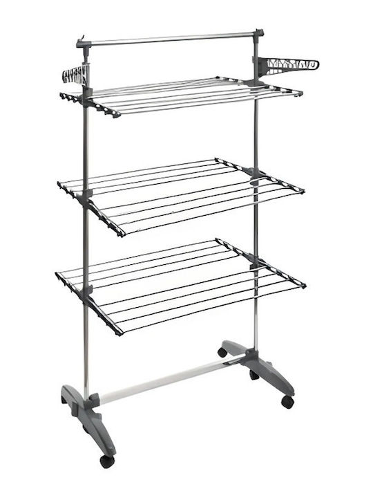 5Five Metallic Folding Floor Clothes Drying Rack with Hanging Length 24m