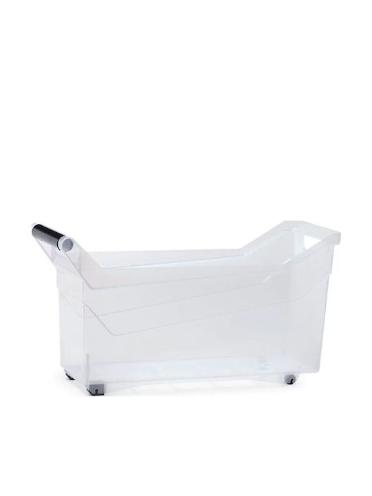 Prosperplast Kunststoff Aufbewahrungsbox mit Rollen Transparent 48x17.7x25.6cm 1Stück