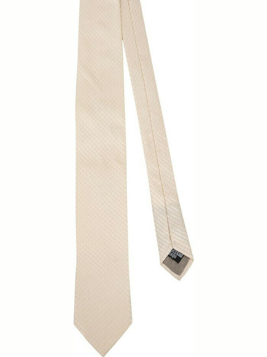 Emporio Armani Men's Tie Silk Monochrome in Beige Color