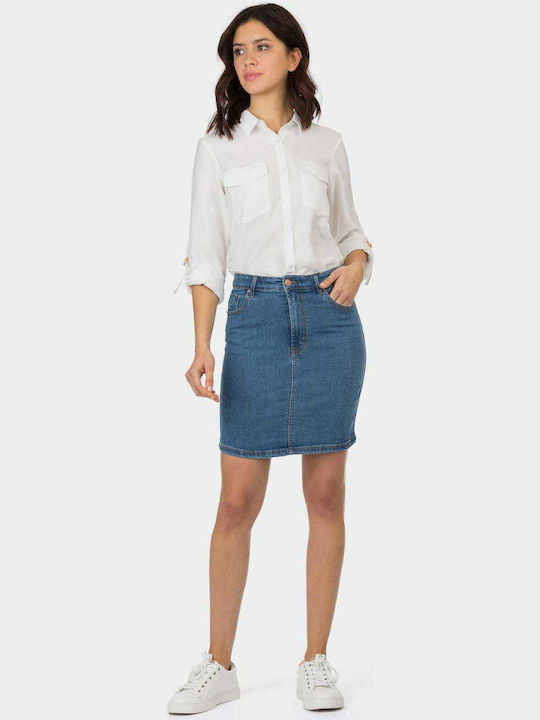 TIFFOSI JEAN HIGH WAIST SKIRT BLUE