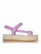 Flache Sandalen für Damen Flatforms in Lila Farbe