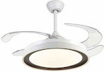 Lineme Ceiling Fan 106cm with Light and Remote Control White