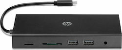 HP USB-C Docking Station mit HDMI 4K PD Ethernet Schwarz (1C1Y5AA)