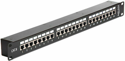 DeLock Patch Panel für Rack 1U 19" 24 Ports cat6 Schwarz