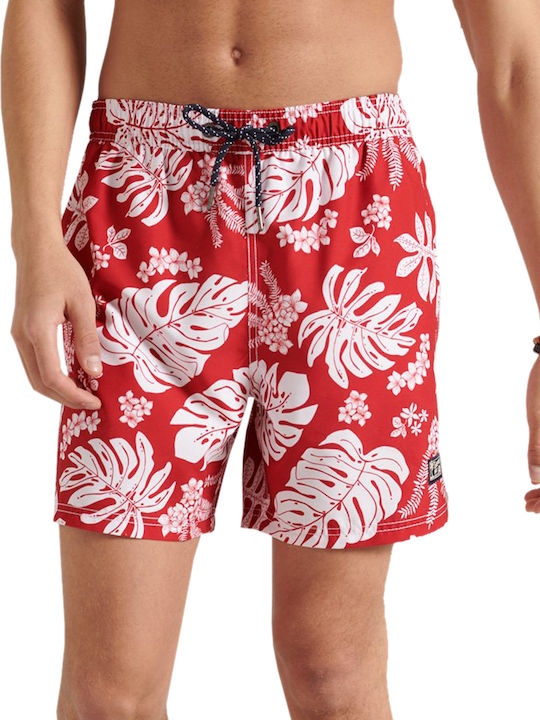 Superdry HAWAIIAN Ανδρικό Μαγιό Σορτς Κόκκινο F...