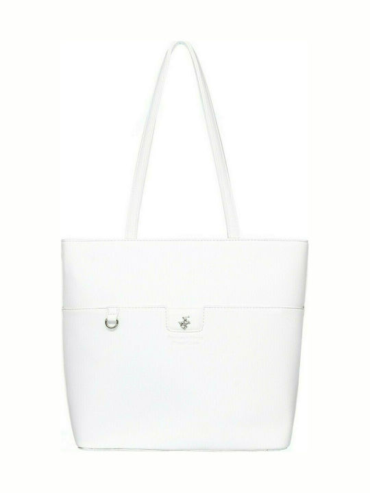 Beverly Hills Polo Club Damen Tasche Shopper Schulter Weiß