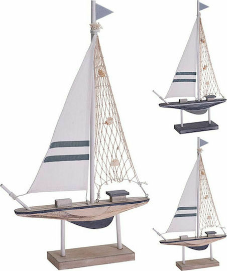 JK Home Decoration Διακοσμητικό Καράβι Ξύλινο 48x30cm 3τμχ