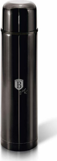 Berlinger Haus Flask Metallic Μπουκάλι Θερμός Ανοξείδωτο 1lt Μαύρο με Καπάκι-Κύπελλο