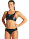 Arena Sport Bikini Set Sports Bra & Slip Bottom Threefold Black