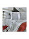 Down Town Home Σετ Σεντόνια Μονά Βαμβακερά Sateen Dog Γκρι 175x255cm 3τμχ
