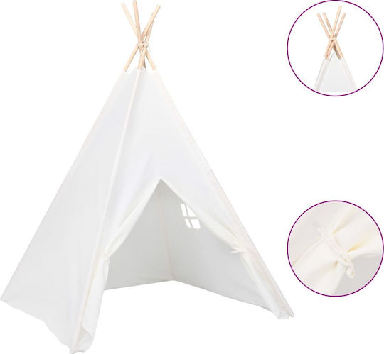 vidaXL Kinderzelt Indisch Teepee Peach Skin Weiß