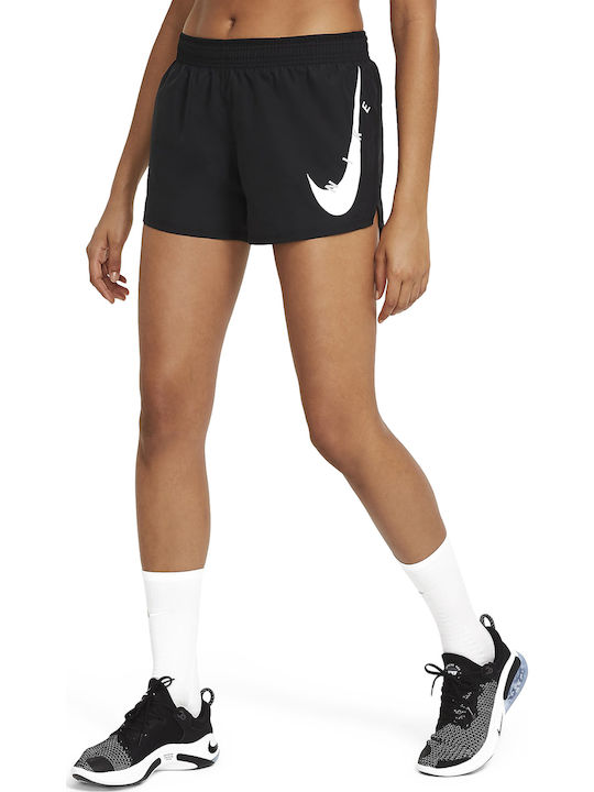 Nike Dri-Fit Swoosh Αθλητικό Γυναικείο Σορτς Μαύρο