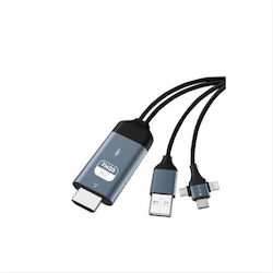 Devia USB to Lightning / Type-C / micro USB Cable 2m BRA010308