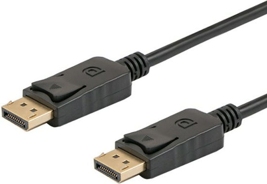 Savio Cable DisplayPort male - DisplayPort male 2m Μαύρο (CL-136)