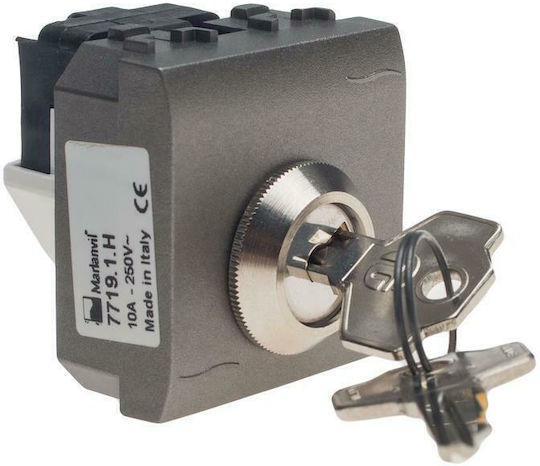 Geyer Recessed Rotary Switch Key without Frame Gray