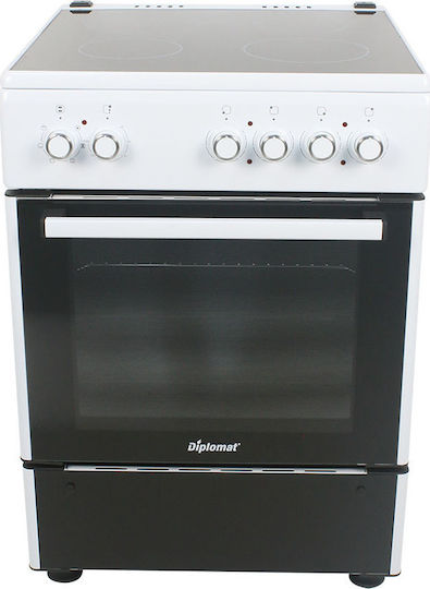 Muhler Aragaz 64lt cu Plite Ceramice L60cm. White