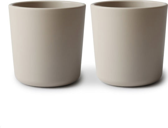 Mushie Baby Cups made of Plastic Beige 2pcs for 24m+m+
