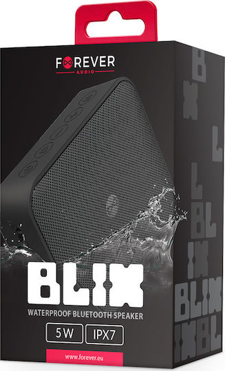 Forever Blix 5 BS-800 Αδιάβροχο Ηχείο Bluetooth 5W με Διάρκεια Μπαταρίας έως 5 ώρες Μαύρο