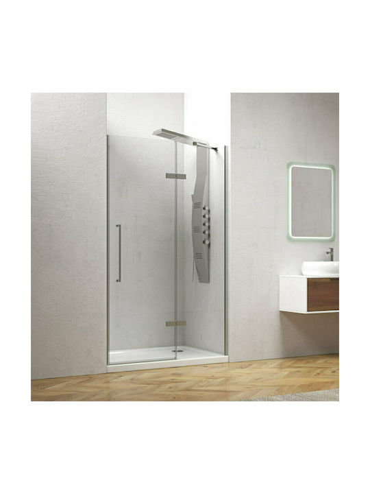 Karag Tinos 400 Shower Screen for Shower with Hinged Door 100x200cm Clear Glass Cromo