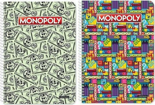 Diakakis Spiral Heft Geregelt B5 60 Blätter 2 Themen Monopoly 1Stück (Μiverse Designs)