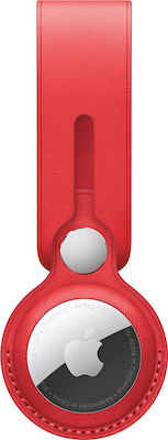 Apple Leather Loop Schlüsselbund-Etui für AirTag Leder in Rot Farbe