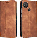 Bodycell PU Leather Synthetic Leather Book Brown (Redmi 9C)