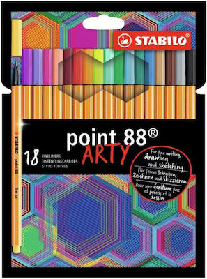 Stabilo Arty Design Markers 0.4mm Multicolour 18pcs