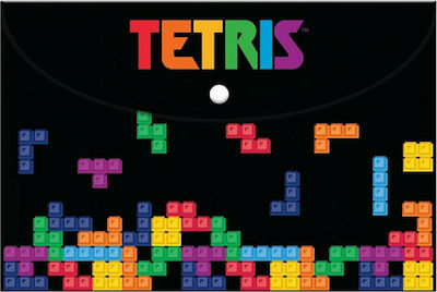 Diakakis Dosar cu Buton pentru Hârtie A4 Negruς Tetris