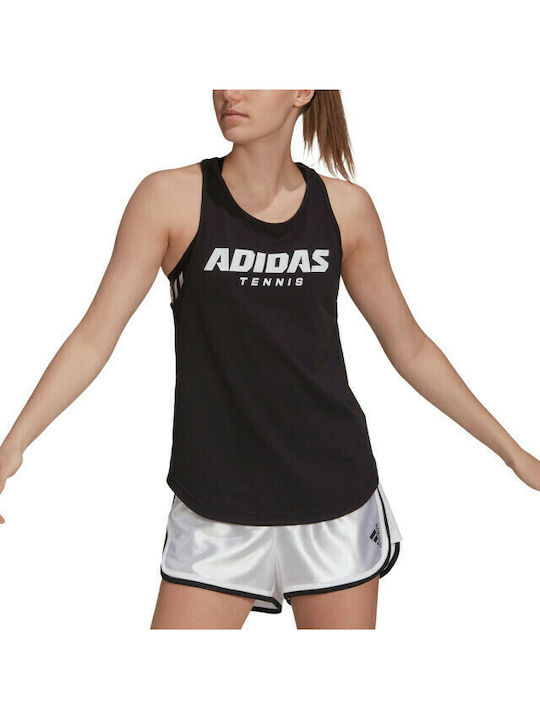 Adidas Graphic BBall Αμάνικη Γυναικεία Αθλητική Μπλούζα Μαύρη
