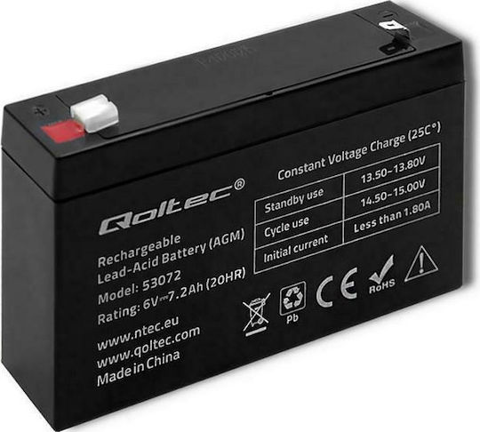Qoltec Μπαταρία UPS με Χωρητικότητα 7.2Ah και Τάση 6V 53072