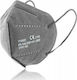 High Protection Mask KN95, FFP2 with 5 Protection Layers CE Protective Mask FFP2 Gray ΚΝ95 1pcs