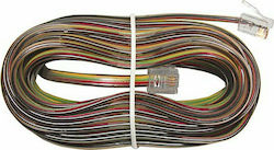 Adeleq Flat Τηλεφωνικό Καλώδιο RJ11 6P4C 10m Πολύχρωμο (17-020102)