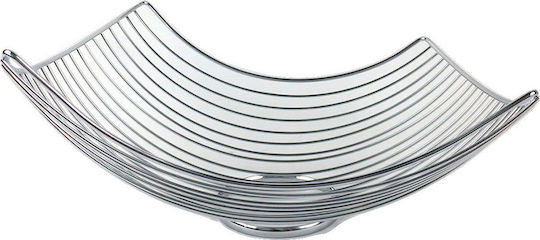 Karvounis Fruit Bowl Metallic Silver 33x23x16cm