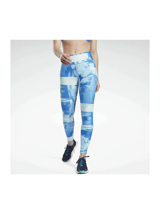 Reebok Lux Bold Ausbildung Frauen Lang Leggings Blau