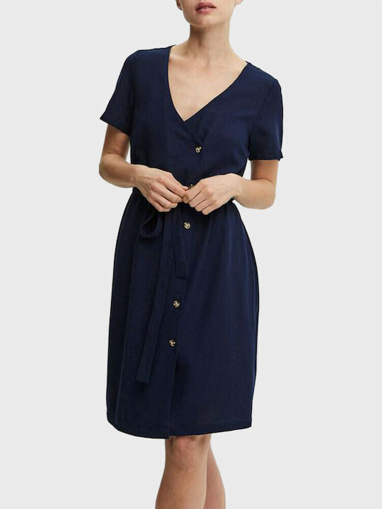 Vero Moda Rochii de vară pentru femei Mini Rochie Înfășurați Albastru marin