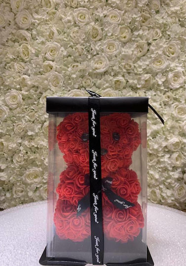 Künstlicher Teddybär aus Dekorative künstliche Blumen & Pflanzen Rote in Box Künstlicher Teddybär aus Dekorative künstliche Blumen & Pflanzen Rote in Box