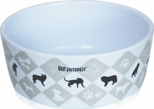 Pet Interest Deluxe Large Plastic Bowl Food & Water for Dog & Cat 2x 900ml in White Color