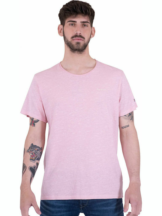 Pepe Jeans Paul 4 T-shirt Bărbătesc cu Mânecă Scurtă Roz