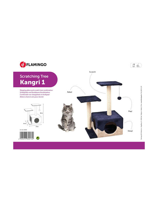 Flamingo Kangri Stâlp pentru zgâriat pisici Copaci pentru pisici Albastru 44x33x70cm