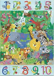 Kids Puzzle Ζούγκλα & Αριθμοί for 4++ Years 54pcs Djeco