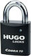 Hugo Locks Cobra 61 Steel Padlock Brass with Key 61mm Black 1pcs