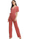 Women's Short-sleeved One-piece Suit Pink